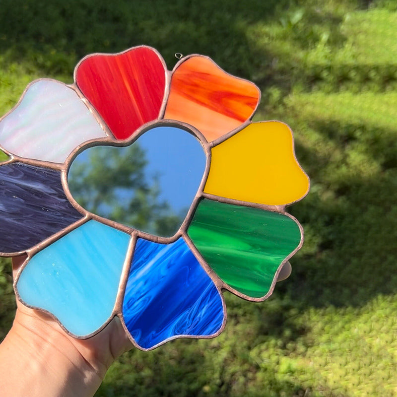 🌈Handmade Rainbow Mirror Suncatcher