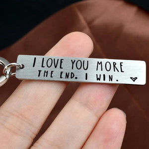 "I Love You More The End I Win"Funny Christmas Gift Keychain🎁-- A personalised gift for him/her💖