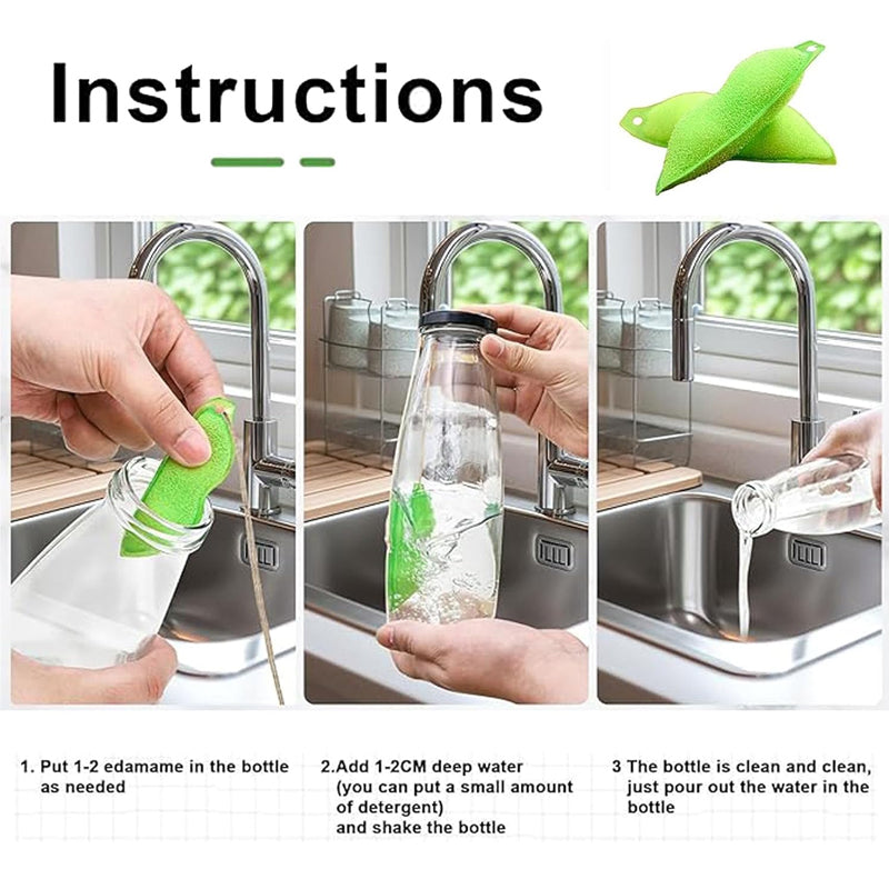 Beans Shaped Bottle Cleaning Sponge