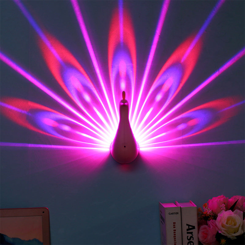 Peacock Led Projector Wall Lights For Bedroom