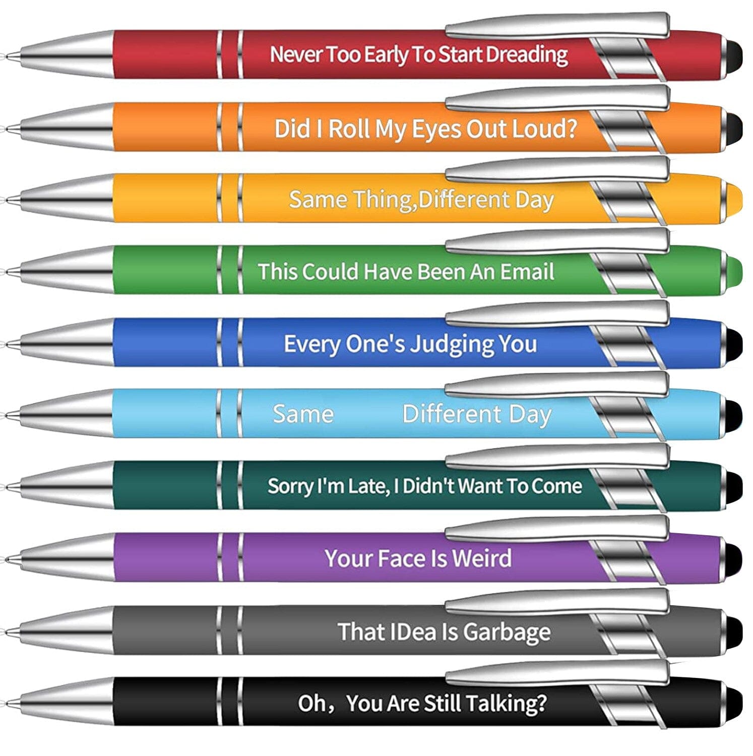 10 pcs Funny Office Ballpoint Pens(Black Ink)