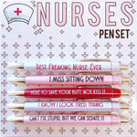 Funny Nurses Ballpoint Pens Set(set of 5)