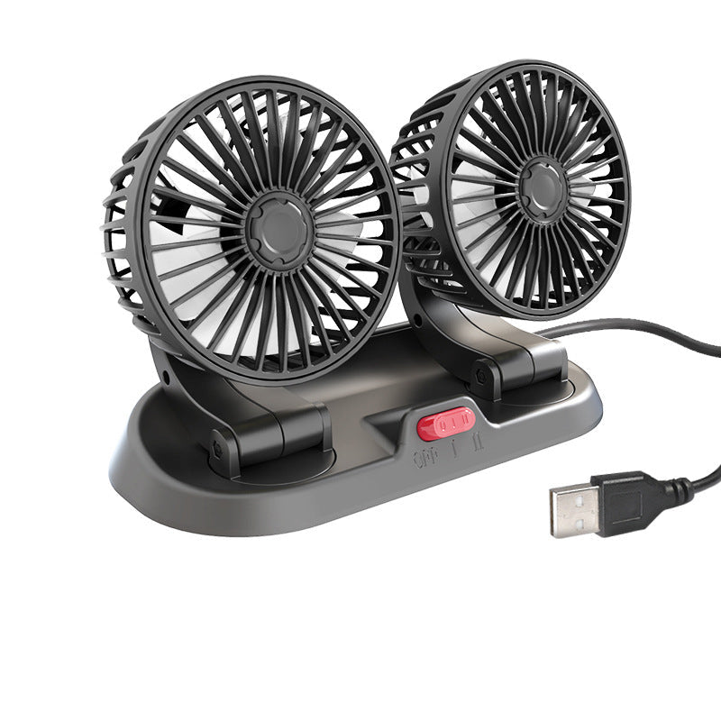 Dual Head Car Auto Cooling Air Circulator Fan