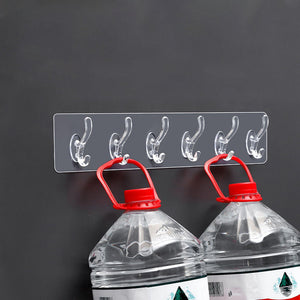 Multifunctional Transparent 6 Hooks