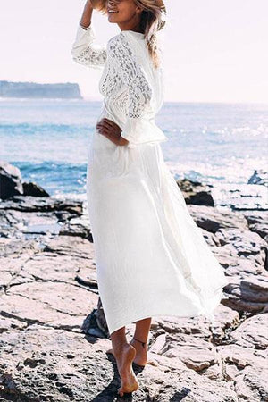 Best Casual Lace Beach Vacation Maxi Dress