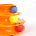 Three Layer Colorful Cat Track Tower Toy