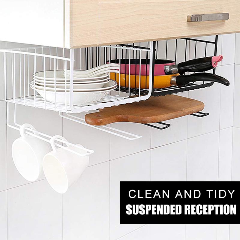 Storage Basket Kitchen Metal Hanging Rack