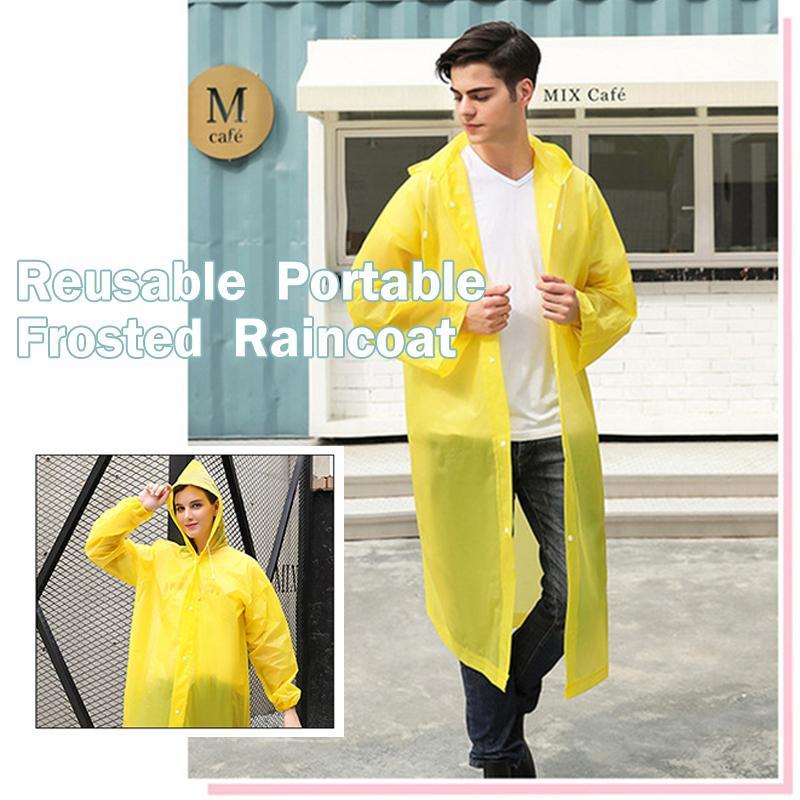 Unisex Reusable Portable Frosted Raincoat