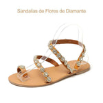 Sandalias de Flores de Diamante