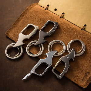 Multifunctional Pendant Bottle Opener Metal Double Ring Key Chain