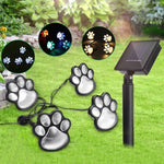 Solar-Powered Paw Print Lights Garden Lantern