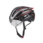 Bike Helmet with Goggles Visor and LED Back Light