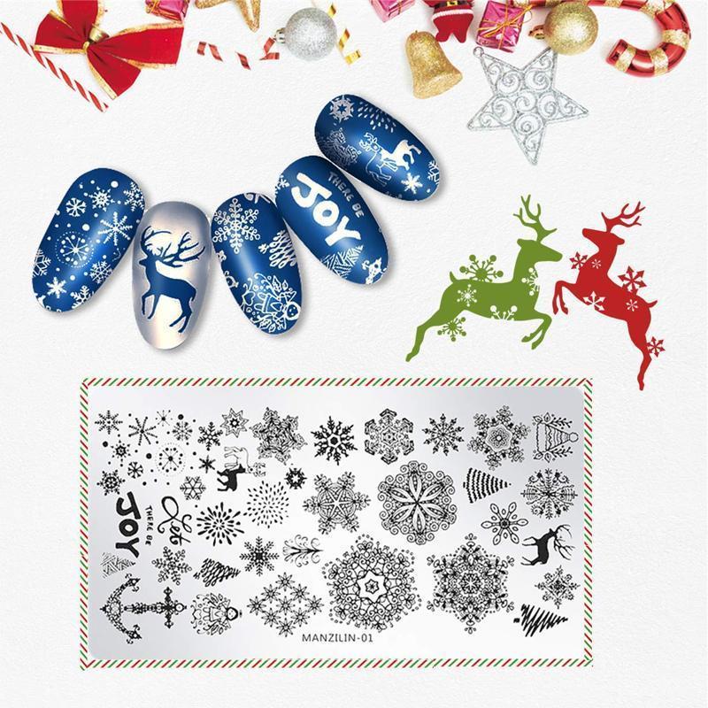 Nail Art Stamping Template--Christmas Style