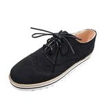 Women's flat suede casual shoes round toe