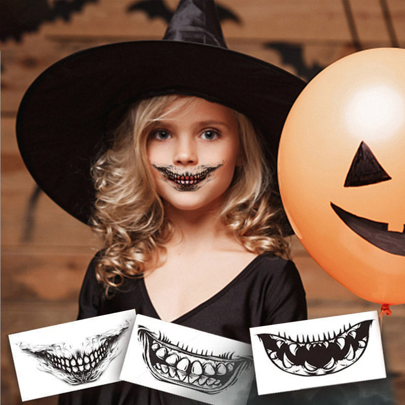 Halloween Prank Makeup Temporary Tattoo, 10 Pcs