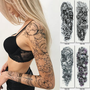 Full Arm sleeve Tattoo Waterproof temporary tattoo Sticker