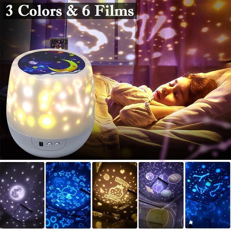 Multifunctional LED Night Light Star Projector Lamp, 5 Sets of Film