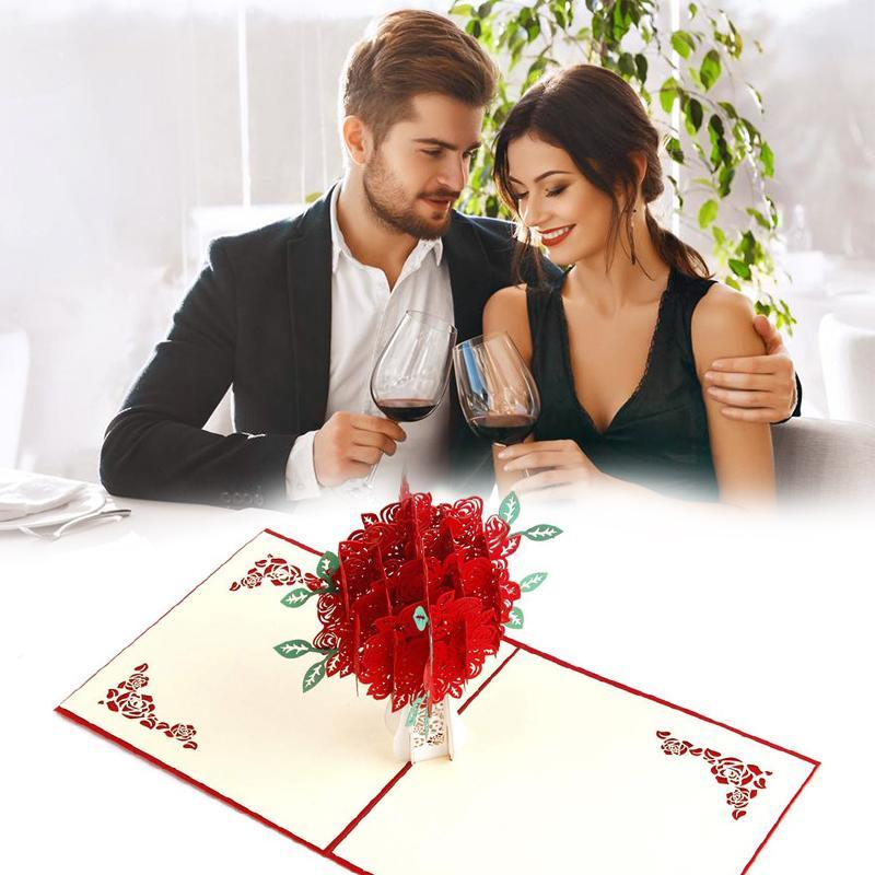 Rose Bouquet Pop-up Card - Valentine's Day Card