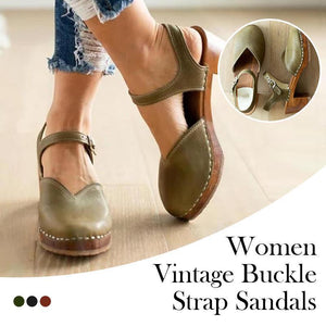 Fashion Retro Round Head With Sandals