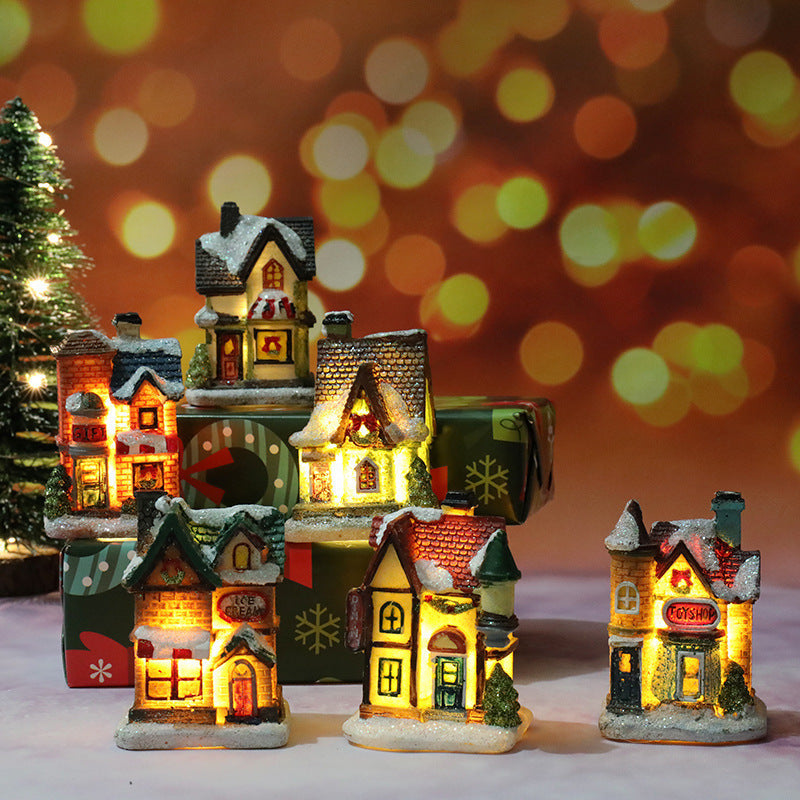 Christmas decoration resin small house