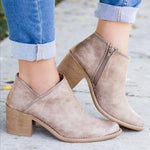 Women Retro High Heel Ankle Boots