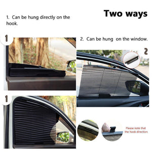 Car Window Sun Shade Curtain With 3M Adhesive, Black