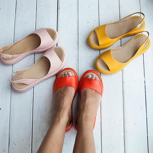 Peep Toe Flat Chic Sandals