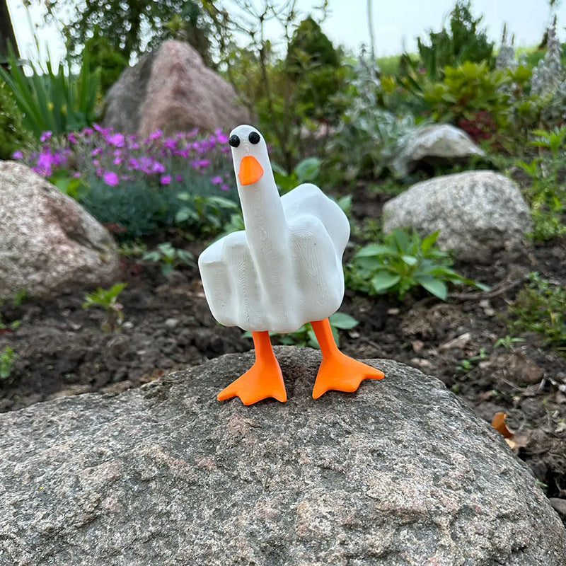 Middle Finger Duck Resin Ornament