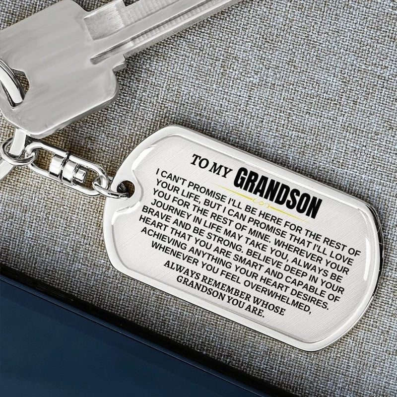 🎁Perfect Christmas Gift to Grandson-Personalized Keychain