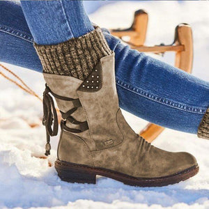 Winter Warm Back Lace Up Boots