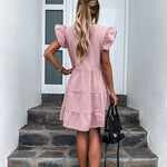 V-neck Ruffled Dress