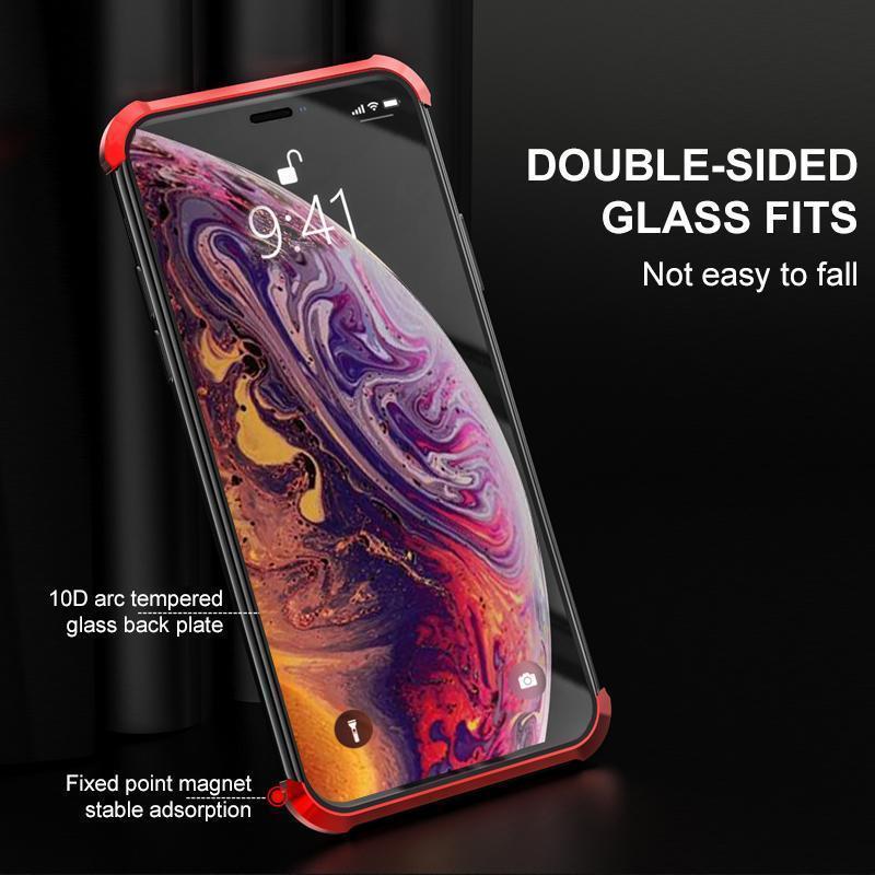 Double-sided Glass Magnetic Phone Cover, Shockproof and Borderless