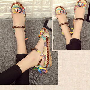 Women's Handmade Beaded Embroidered Shoes