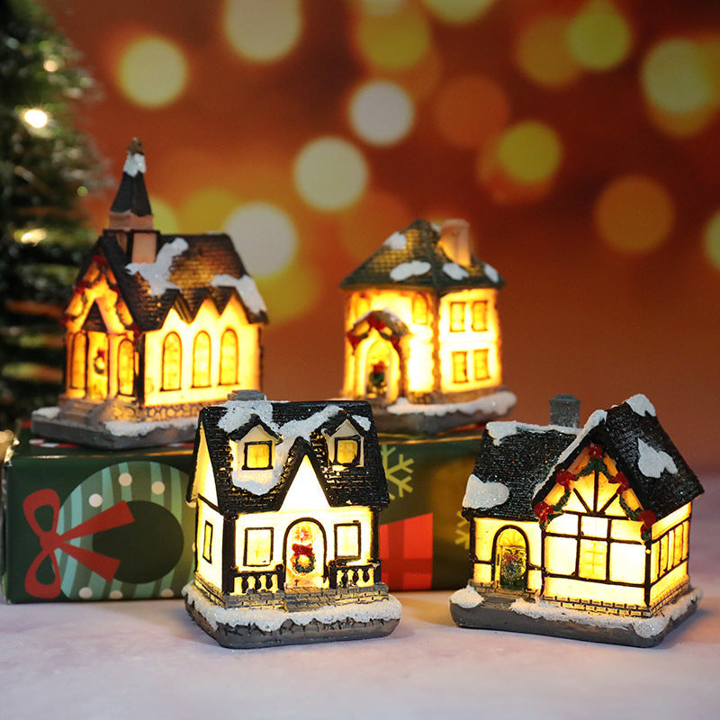 Christmas decoration resin small house