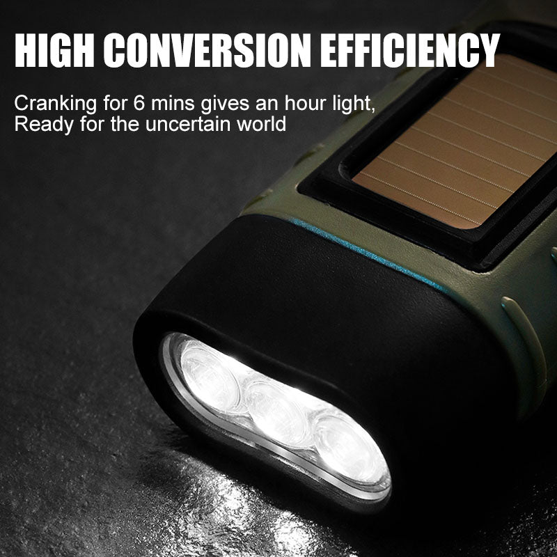 Hand Crank Solar Powered Flashlight