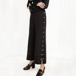 Button Side Slit Pants