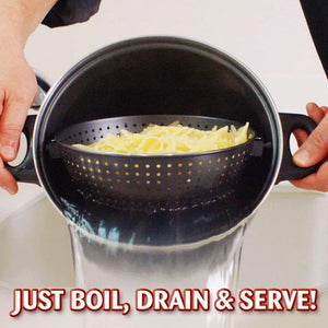 Cooking Pot With Built-In Strainer - Best Helper For Kitchen