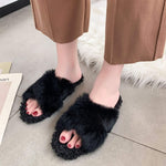 cute fluffy plush slippers