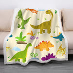 Dinosaur Theme Soft Fleece Blanket