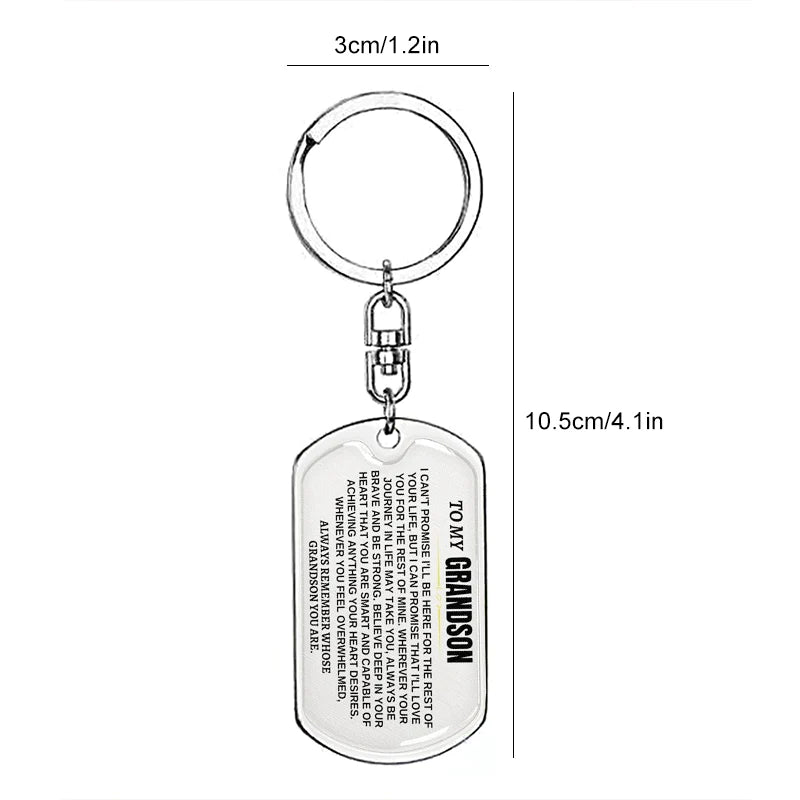 🎁Perfect Christmas Gift to Grandson-Personalized Keychain