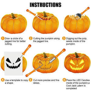 Pumpkin Carving Kit Stainless Steel Carving Tools Set