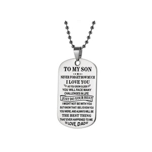 To My Son- Keychain or Necklace