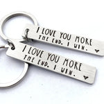 "I Love You More The End I Win"Funny Christmas Gift Keychain🎁-- A personalised gift for him/her💖