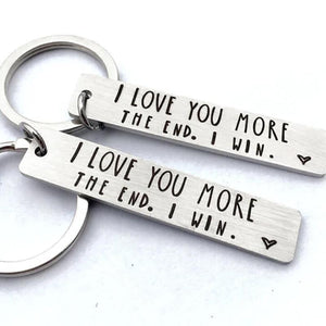 "I Love You More The End I Win"Funny Christmas Gift Keychain🎁-- A personalised gift for him/her💖