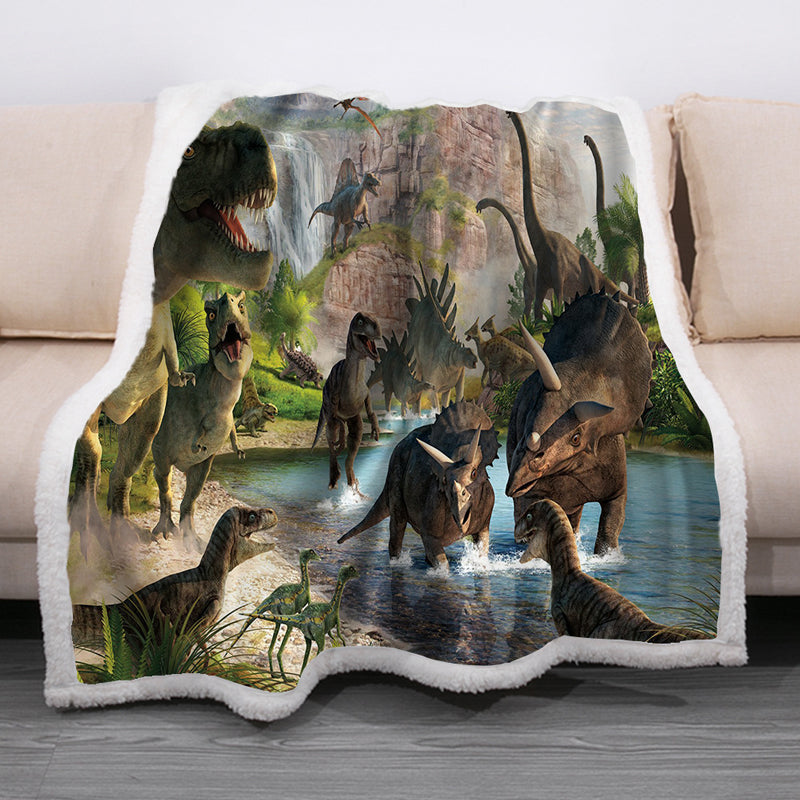 Dinosaur Theme Soft Fleece Blanket