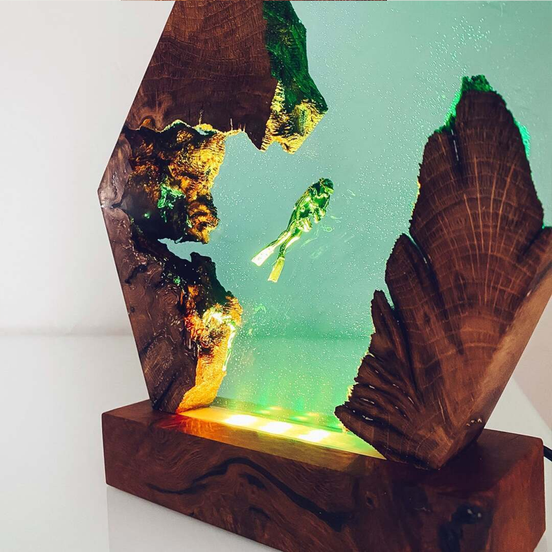 Resin Wood Light Lamp