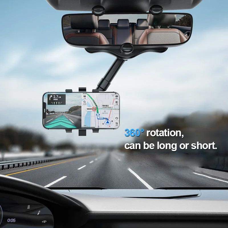 🤳🏽Multifunctional 360 Rotatable Car Rearview Mirror Phone Holder