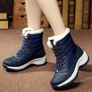 Waterproof Women High-Top Cotton Shoes