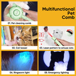 Retractable cat teaser pet comb