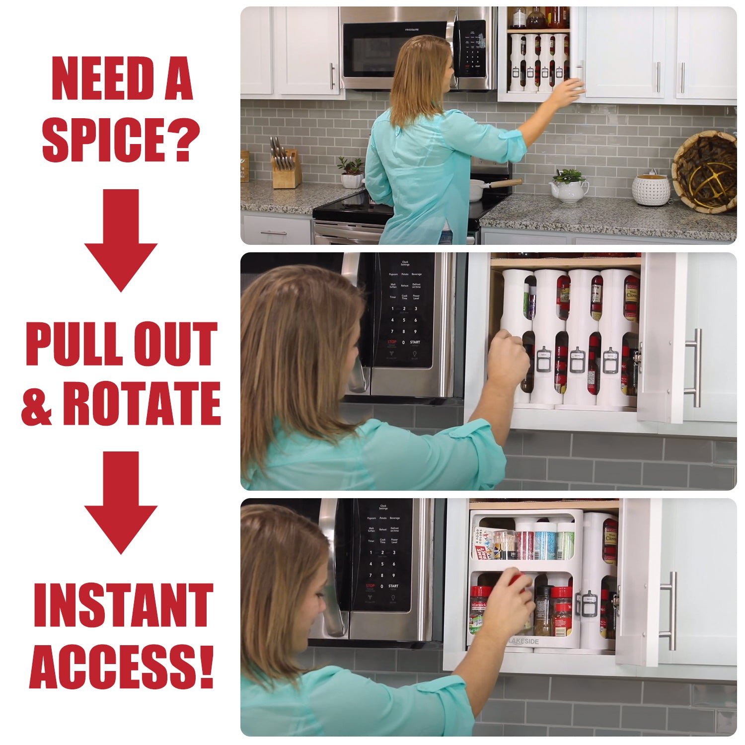 LAKESIDE™ Rotating Spice Rack Organizer